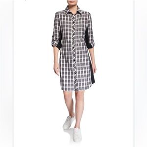 Finley Casey Charcoal Check Flannel Shirt Dress. Size Small